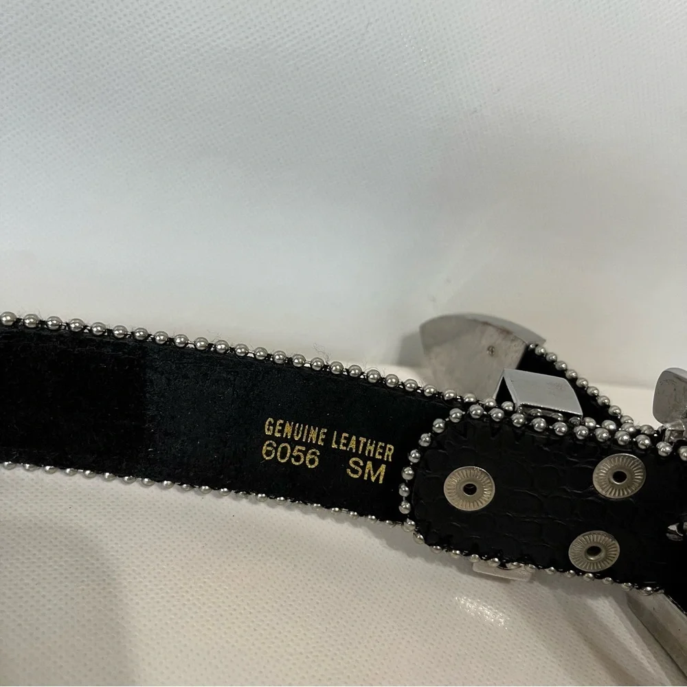 Rhinestones Western Leather Belt